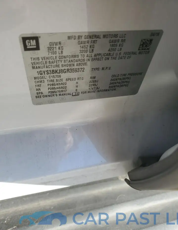 1GYS3BKJ8GR359372# 13