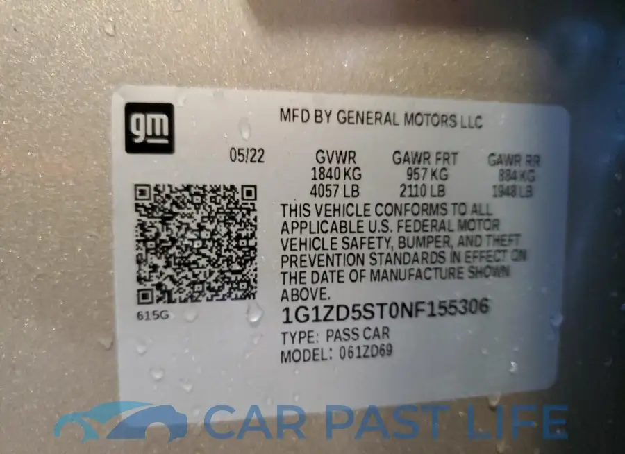 1G1ZD5ST0NF155306# 12