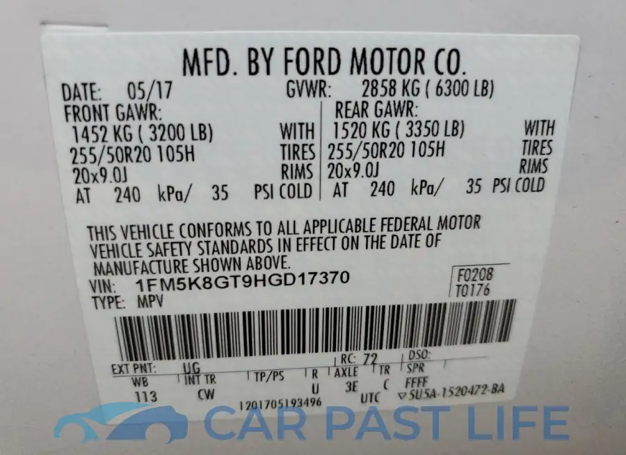 1FM5K8GT9HGD17370# 14