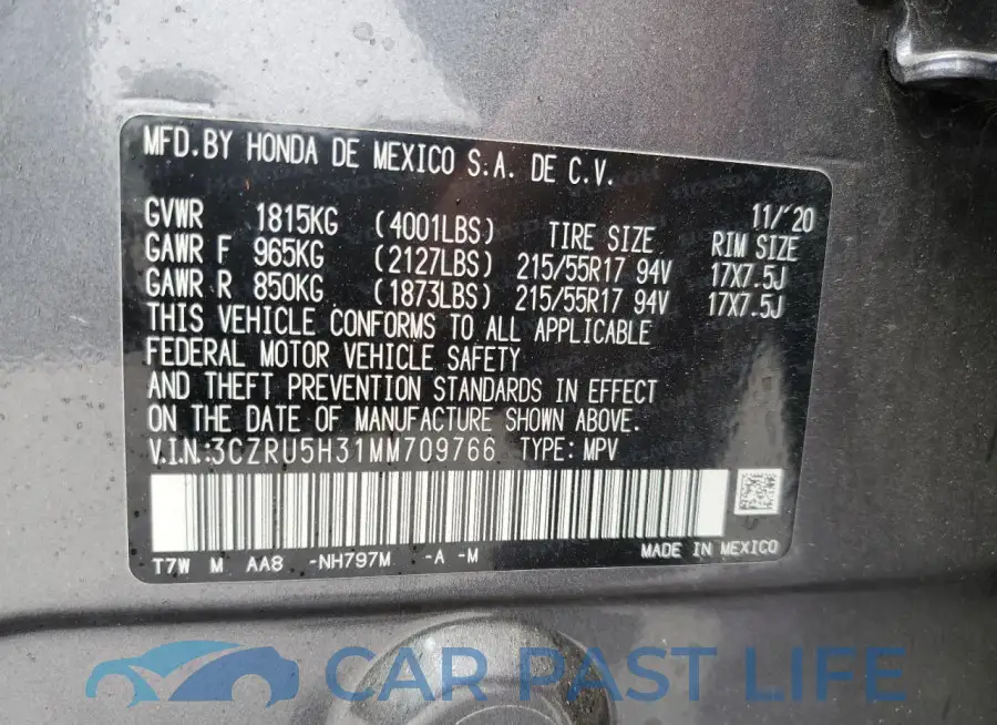 3CZRU5H31MM709766# 13