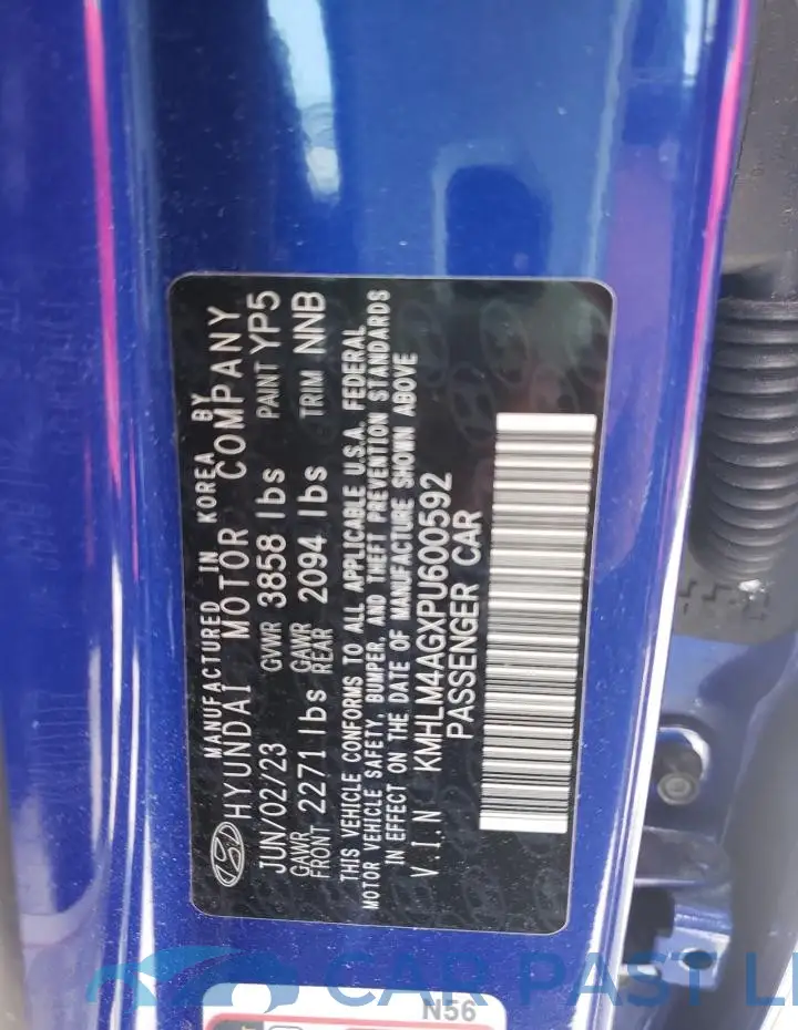KMHLM4AGXPU600592# 13