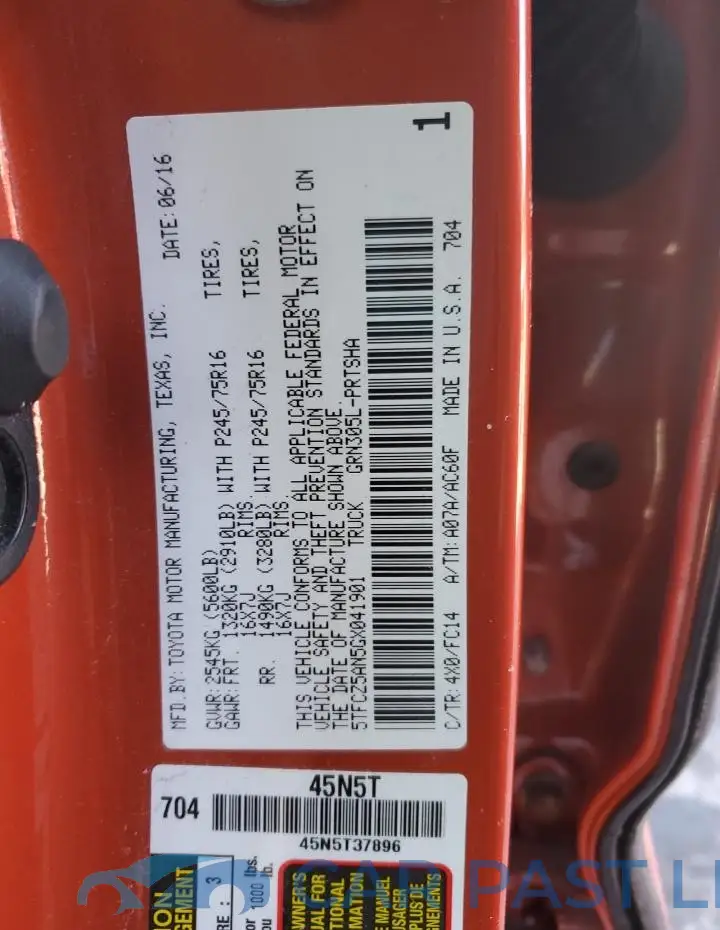 5TFCZ5AN5GX041901# 12