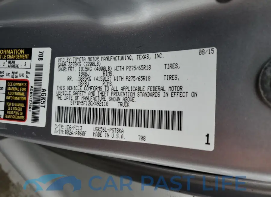5TFDY5F12GX492118# 12