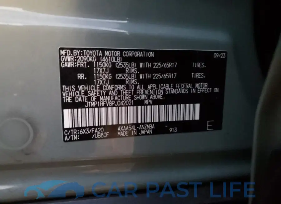 JTMP1RFV8PJ042021# 13