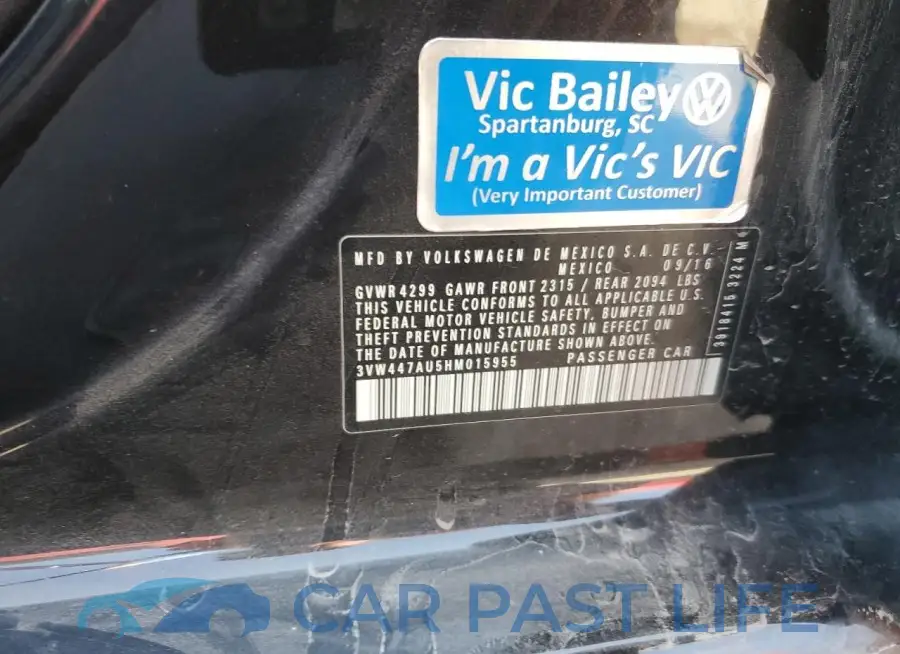 3VW447AU5HM015955# 12