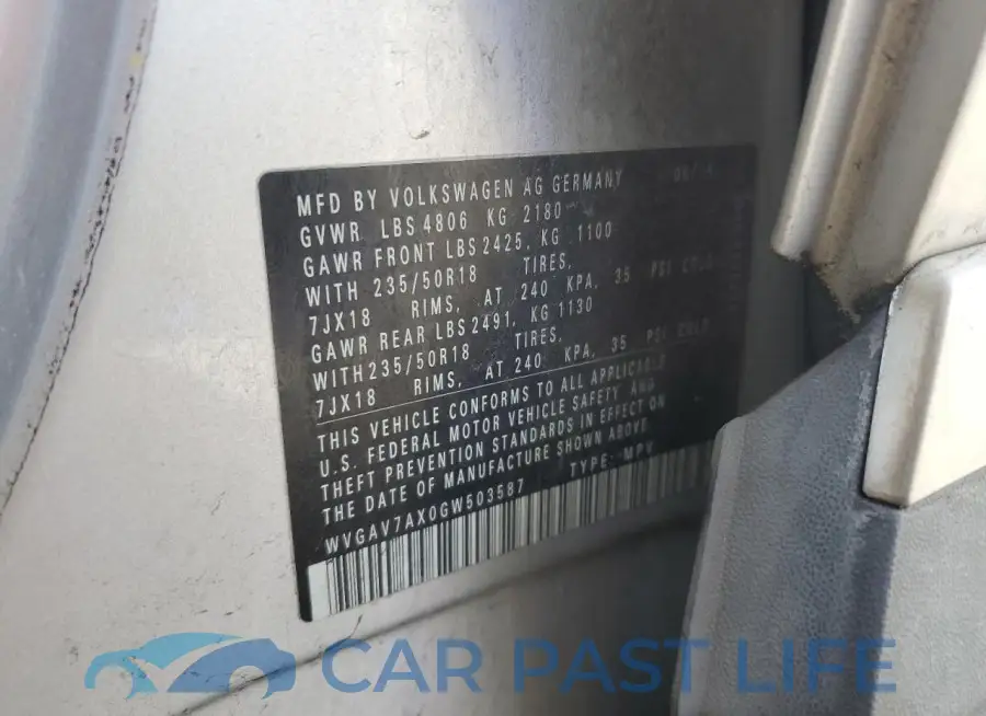 WVGAV7AX0GW503587# 13