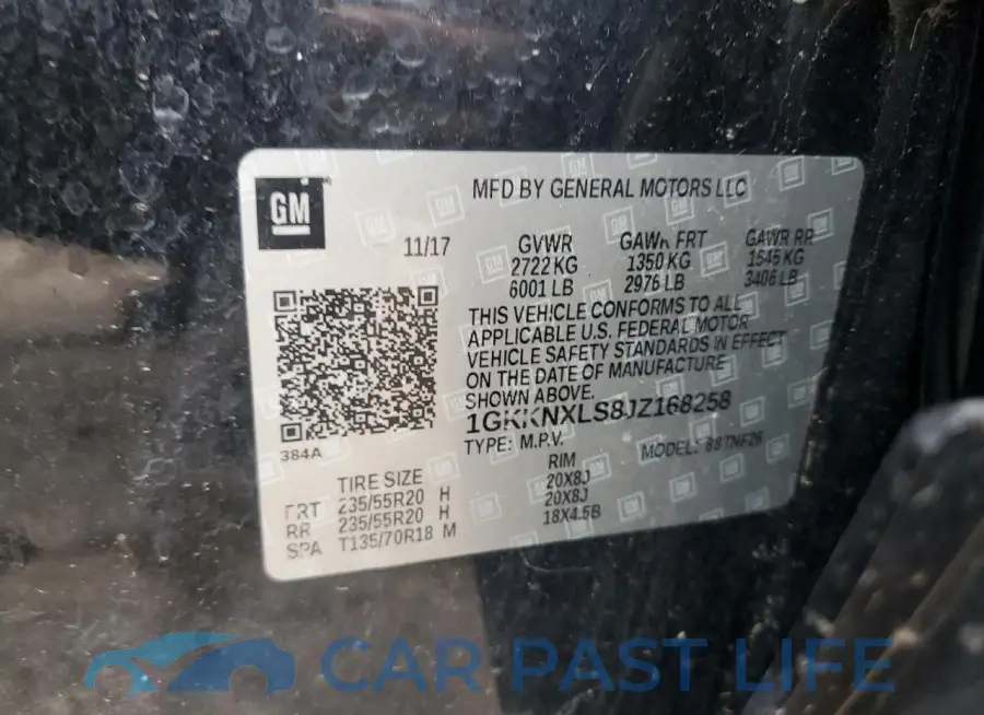 1GKKNXLS8JZ168258# 14
