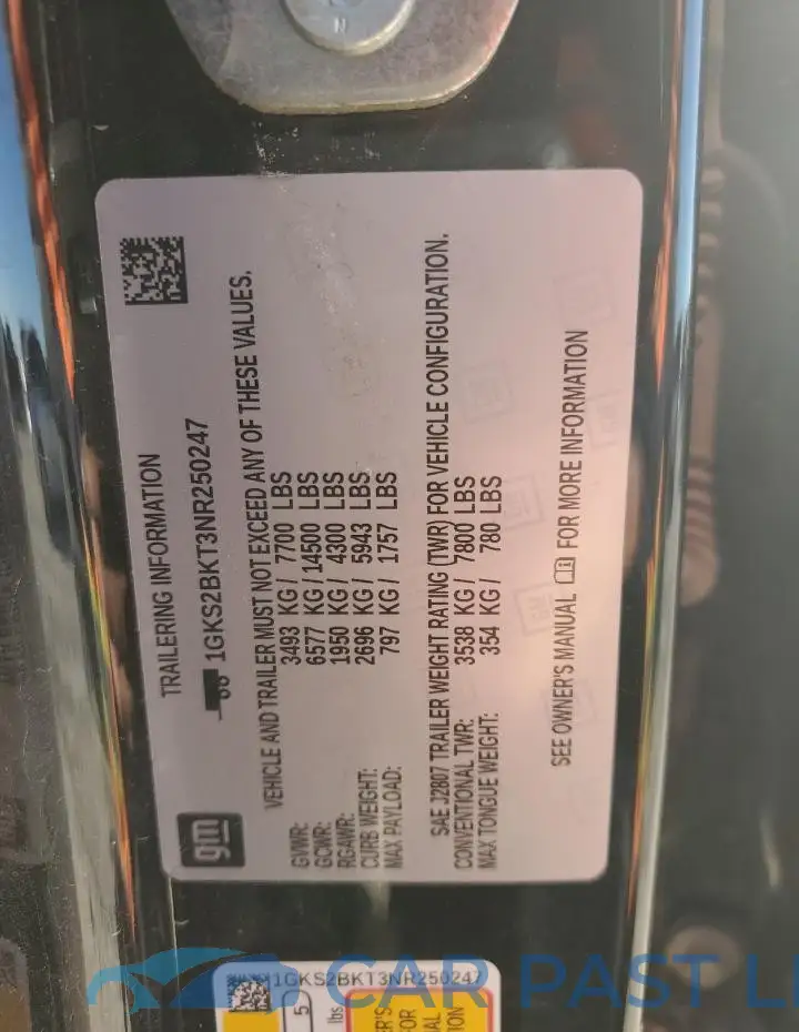 1GKS2BKT3NR250247# 13