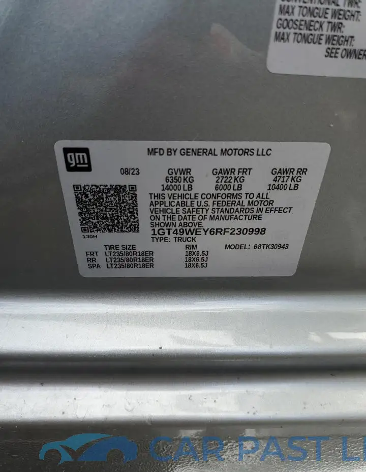 1GT49WEY6RF230998# 12