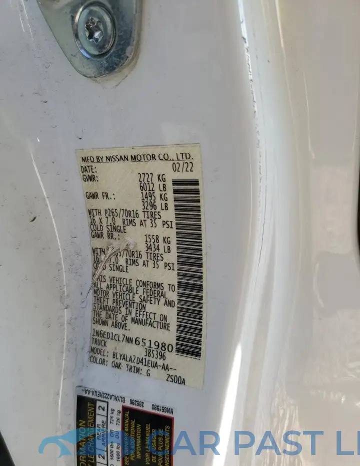 1N6ED1CL7NN651980# 12