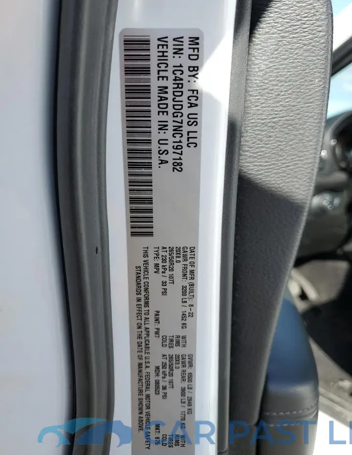 1C4RDJDG7NC197182# 13