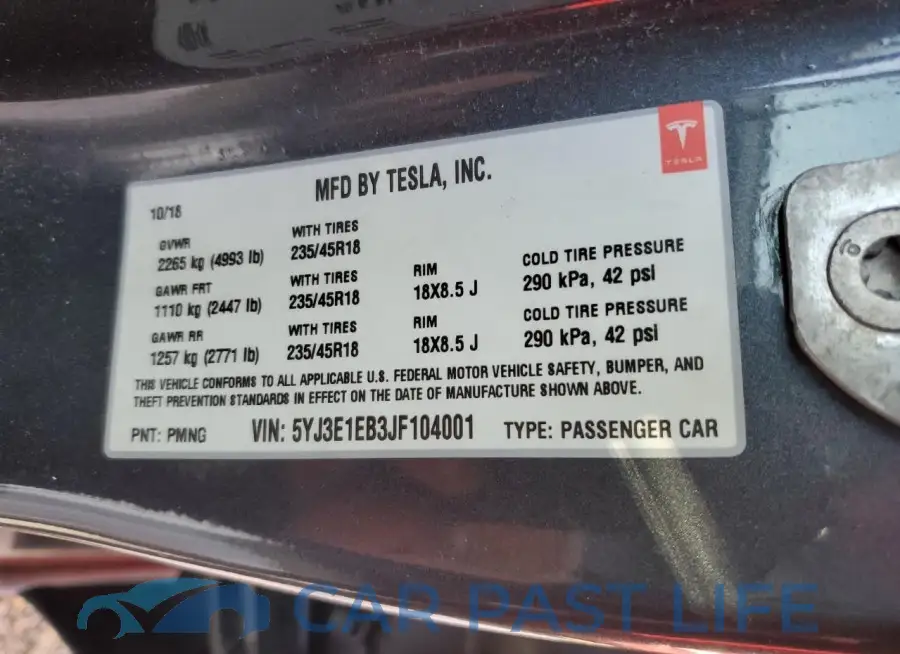 5YJ3E1EB3JF104001# 13