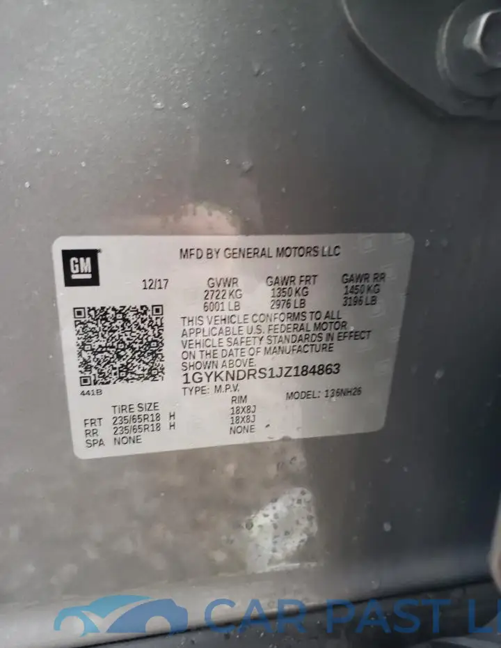 1GYKNDRS1JZ184863# 13