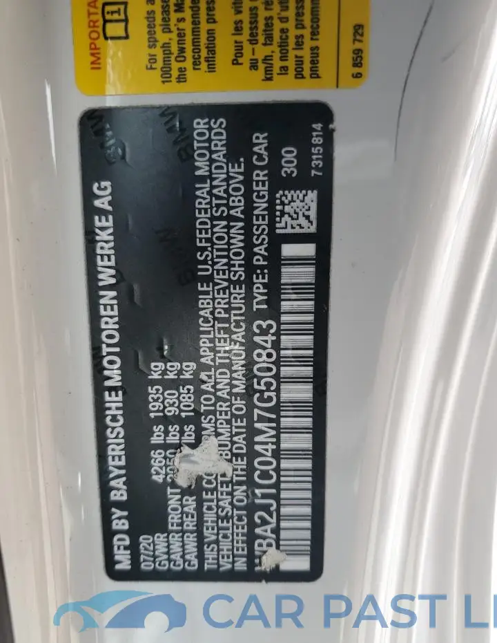 WBA2J1C04M7G50843# 12