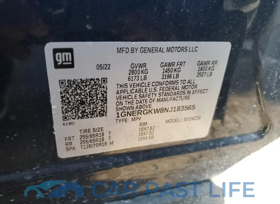1GNERGKW8NJ183565# 13