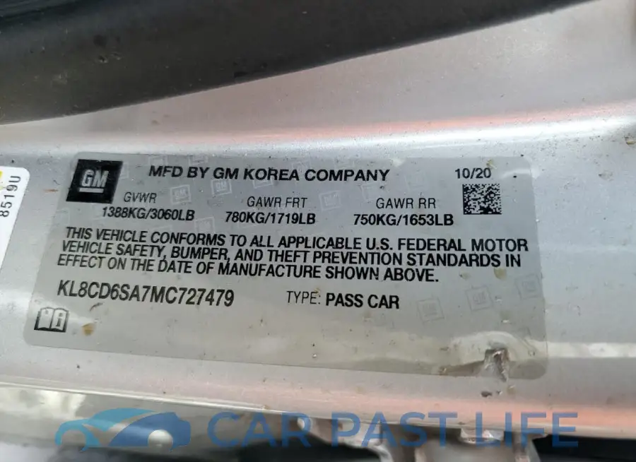 KL8CD6SA7MC727479# 12