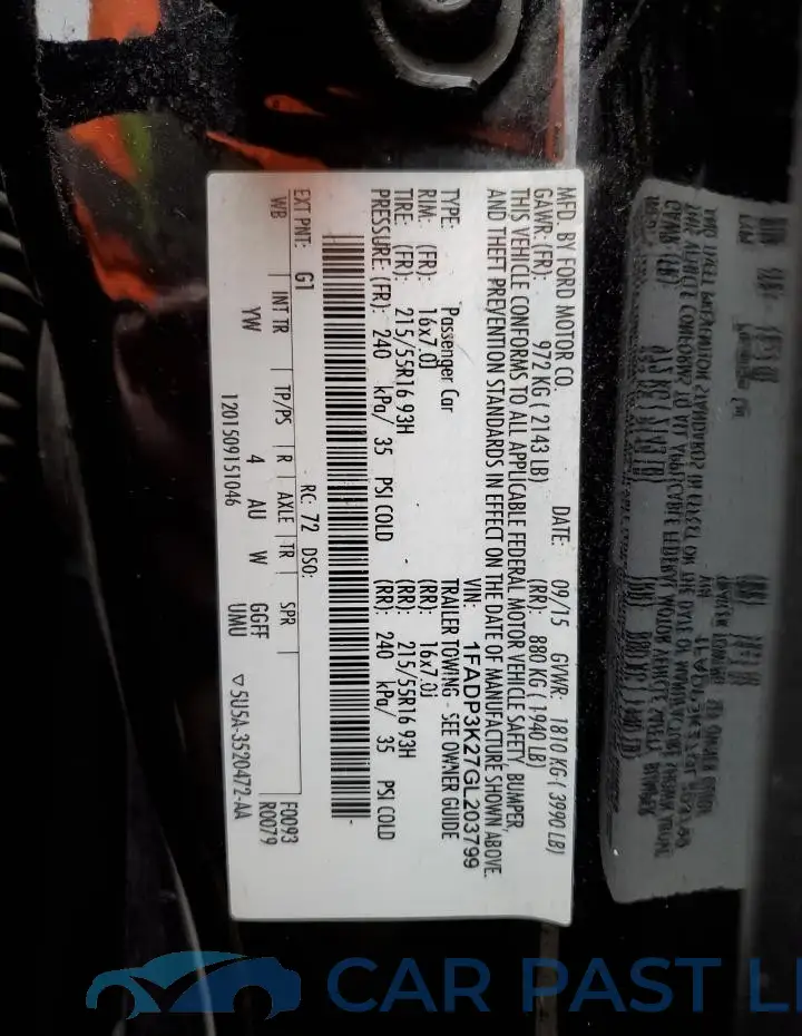 1FADP3K27GL203799# 12