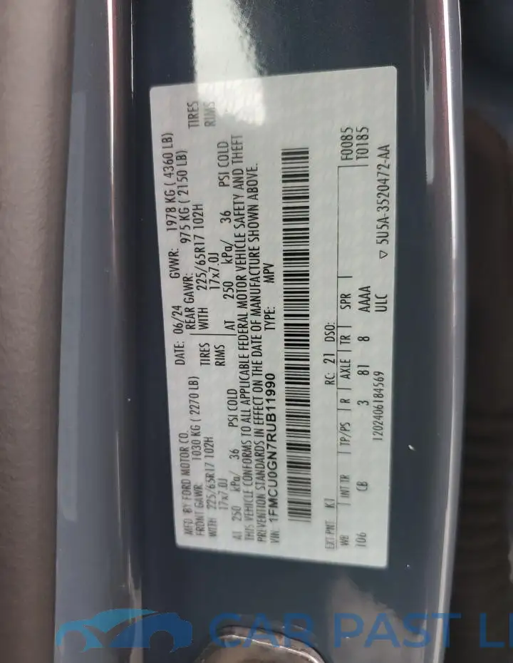 1FMCU0GN7RUB11990# 13