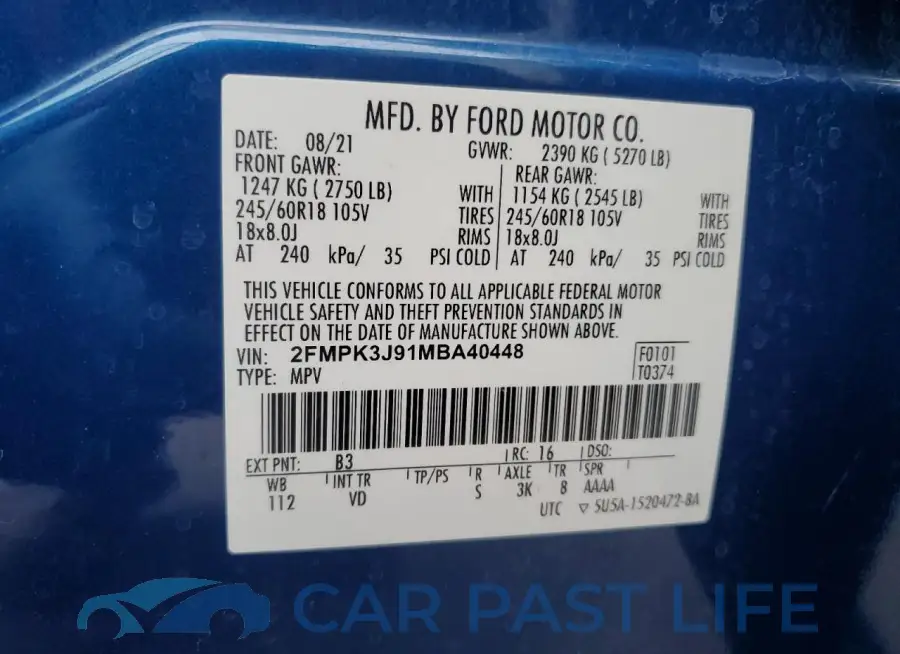 2FMPK3J91MBA40448# 13