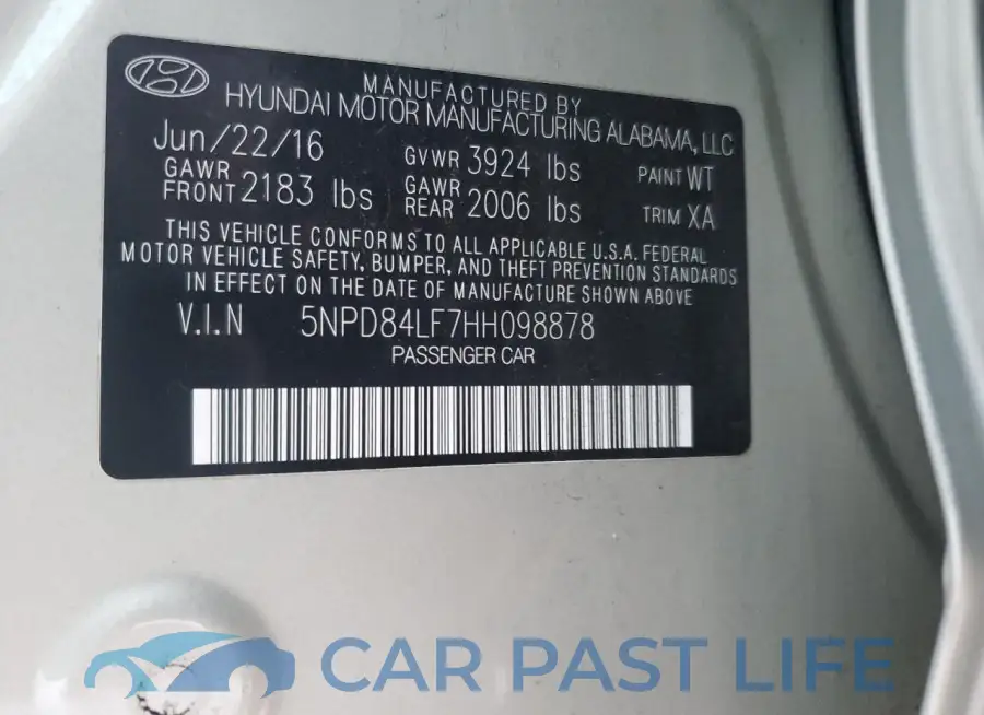 5NPD84LF7HH098878# 12