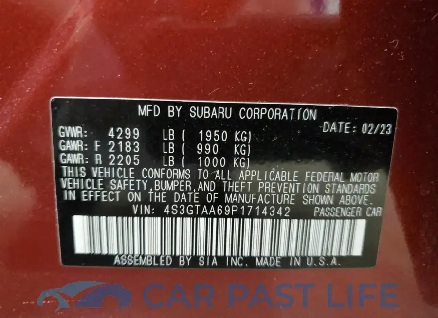 4S3GTAA69P1714342# 12