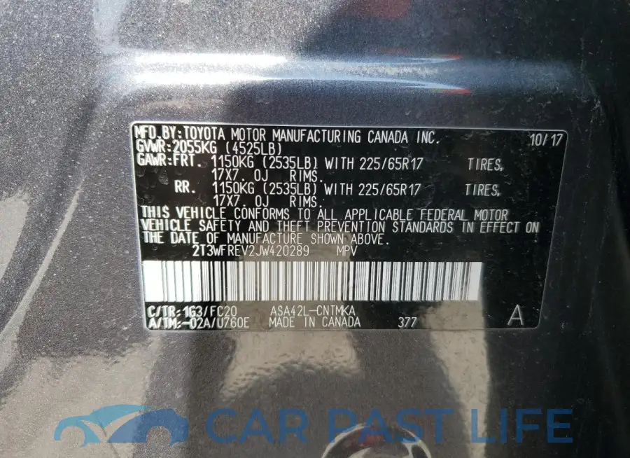 2T3WFREV2JW420289# 13