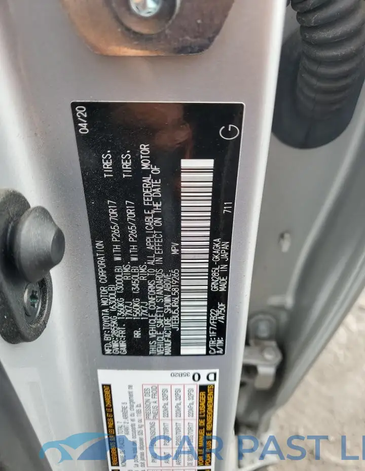 JTEBU5JR6L5819265# 12