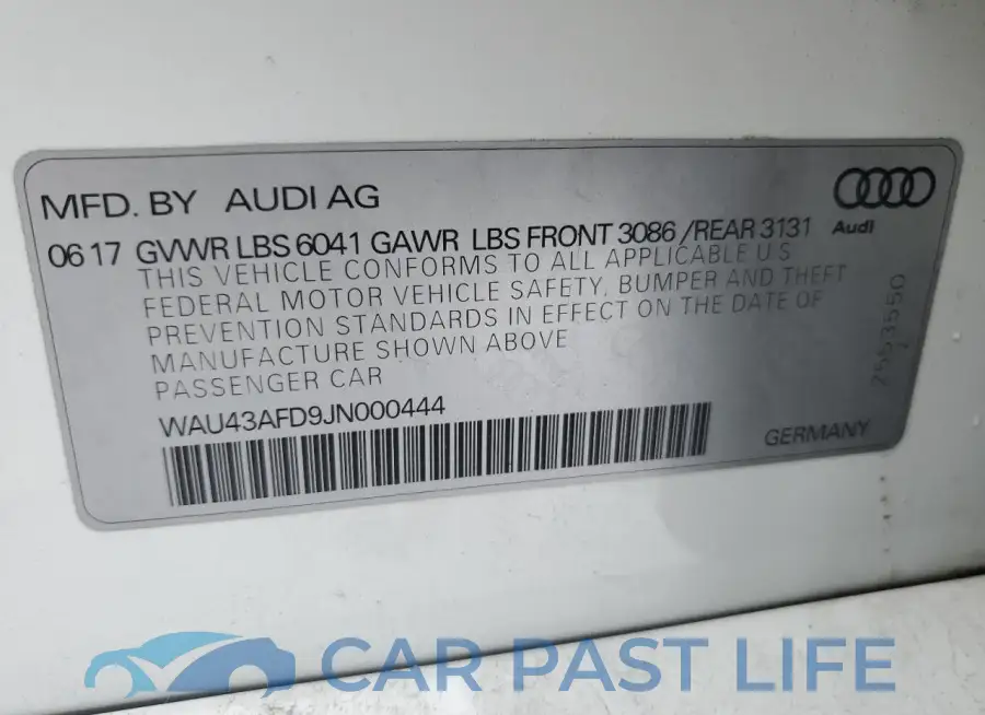 WAU43AFD9JN000444# 12