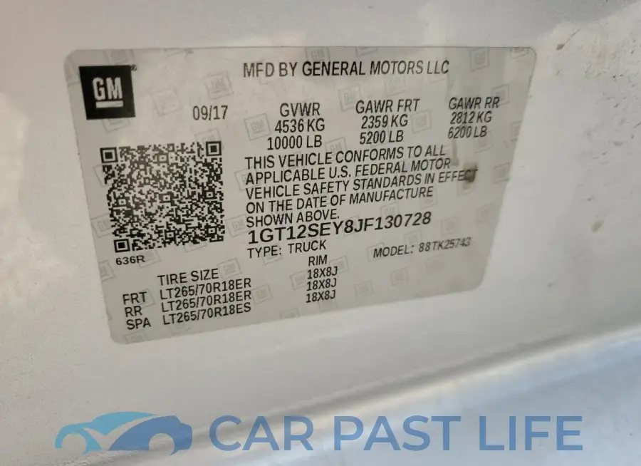1GT12SEY8JF130728# 12