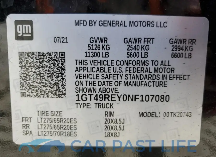 1GT49REY0NF107080# 12