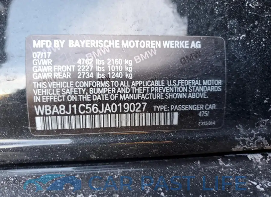 WBA8J1C56JA019027# 12