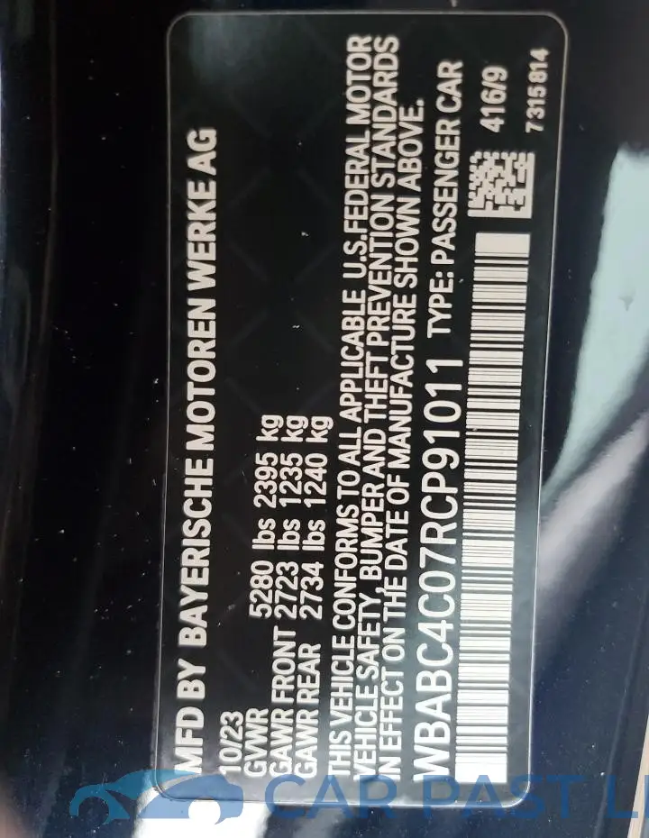 WBABC4C07RCP91011# 12