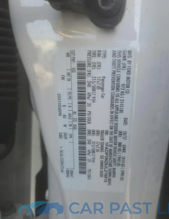 1FADP3N29JL216816# 12