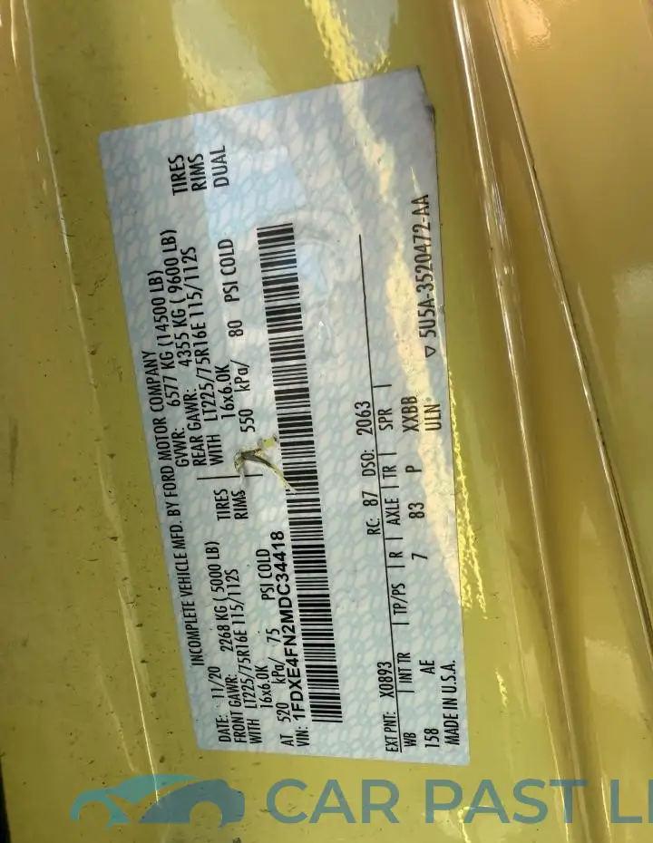 1FDXE4FN2MDC34418# 10
