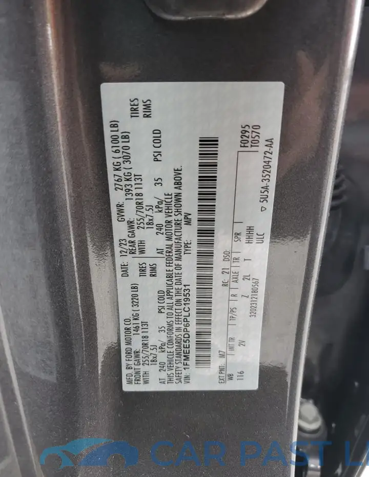 1FMEE5DP6PLC19531# 12