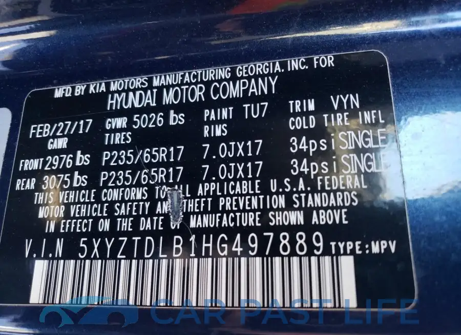 5XYZTDLB1HG497889# 14
