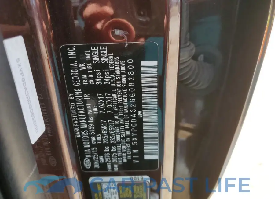 5XYPGDA32GG082800# 13