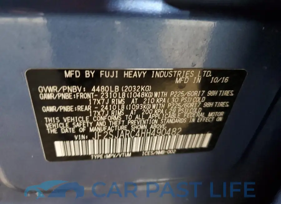 JF2SJARC4HH490482# 14