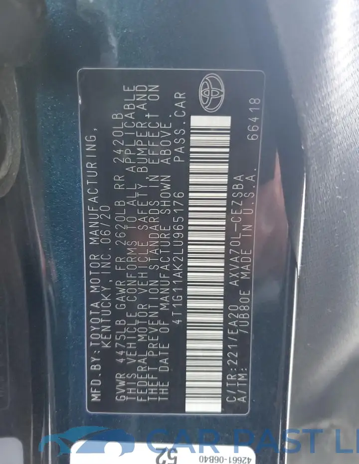 4T1G11AK2LU965176# 13