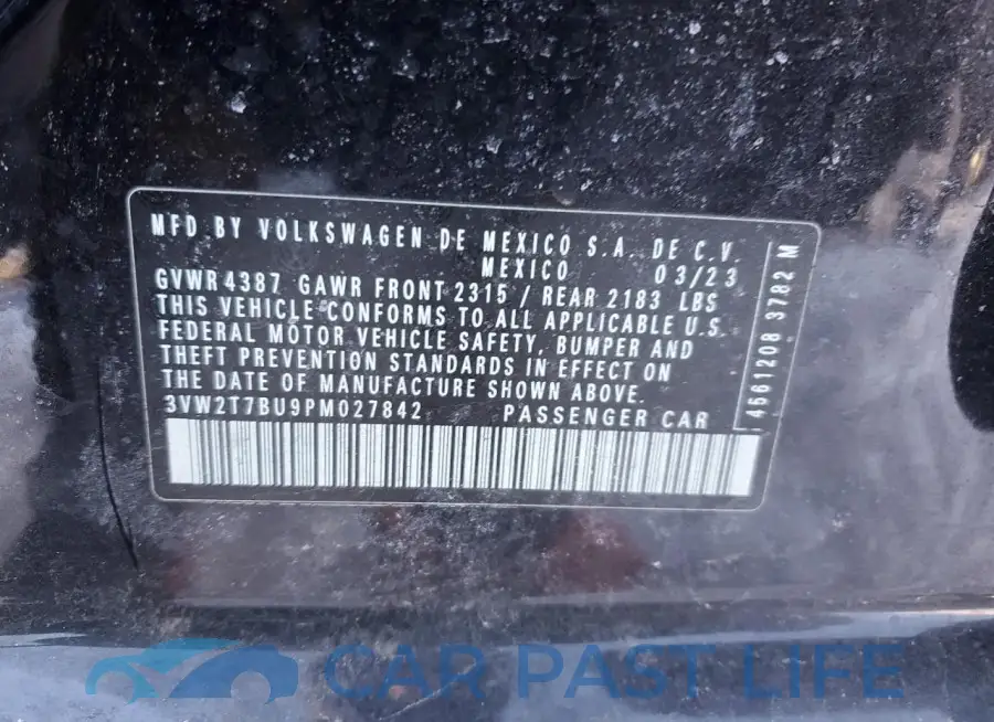 3VW2T7BU9PM027842# 12