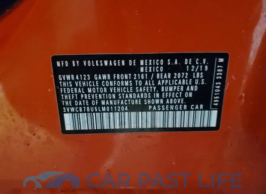 3VWCB7BU5LM011204# 12