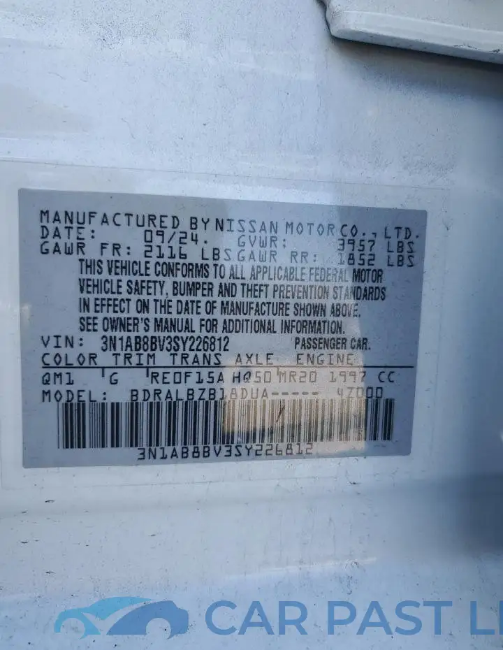 3N1AB8BV3SY226812# 12