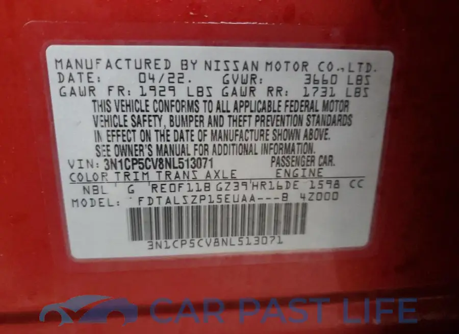 3N1CP5CV8NL513071# 12