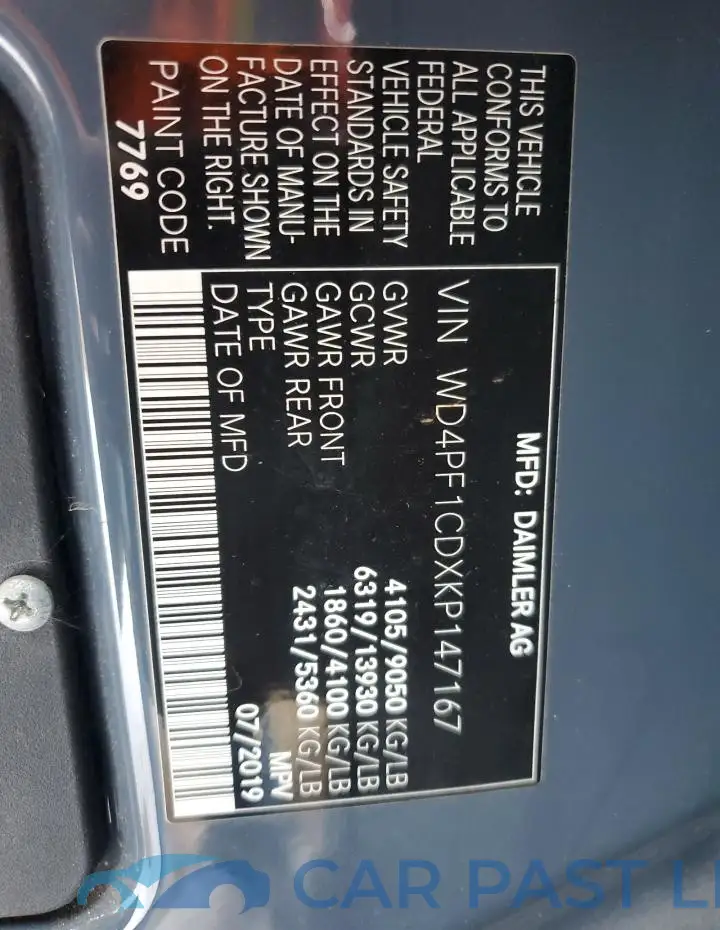 WD4PF1CDXKP147167# 12