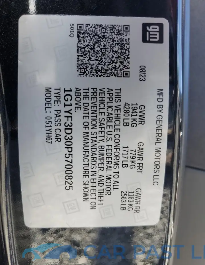 1G1YF3D30P5700825# 13