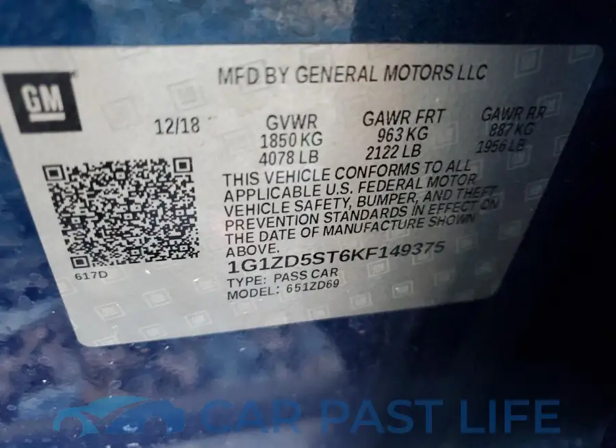 1G1ZD5ST6KF149375# 12