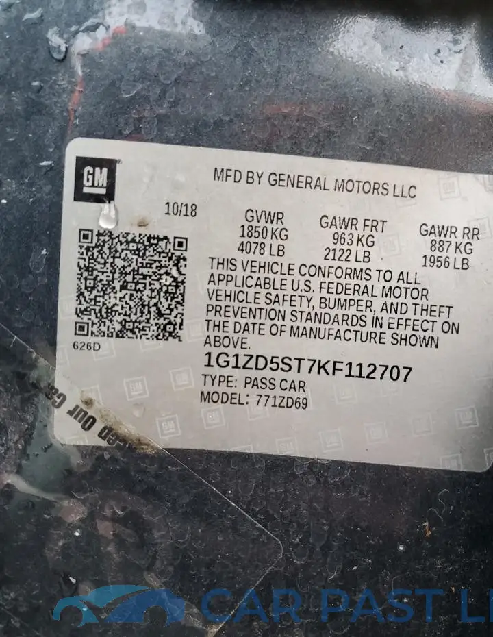 1G1ZD5ST7KF112707# 12