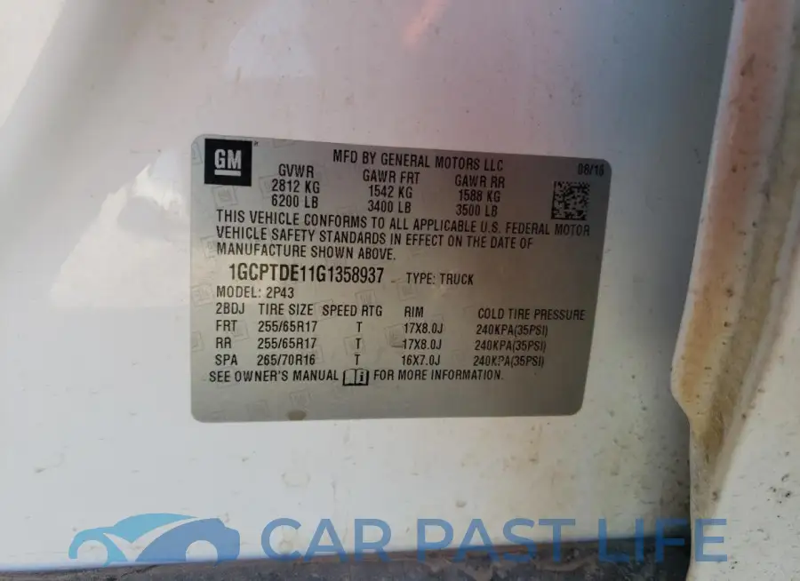1GCPTDE11G1358937# 12