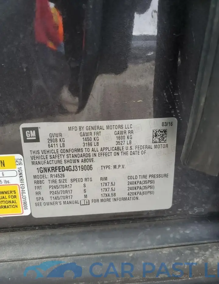 1GNKRFED4GJ319006# 13