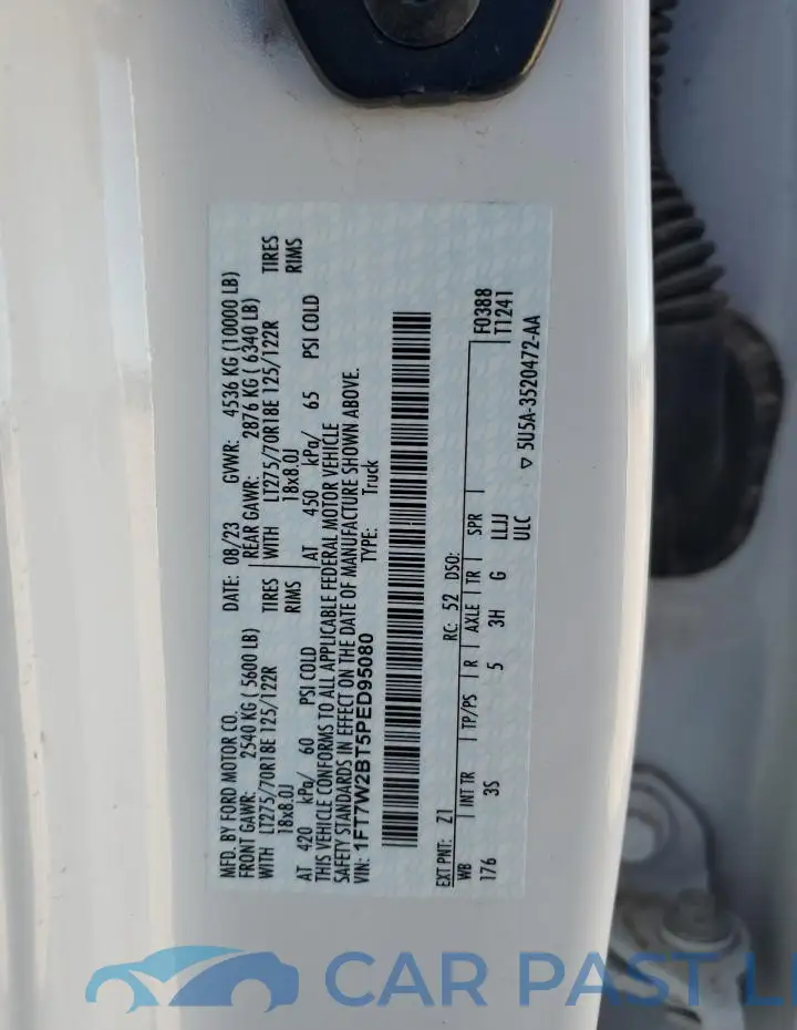 1FT7W2BT5PED95080# 13